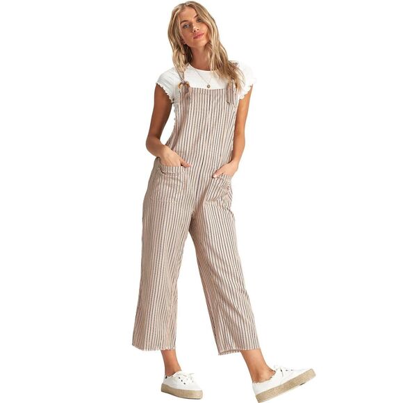 343. Billabong Run Wild - Cropped striped Overalls - Picture 1 of 11